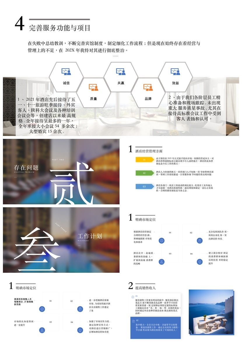 酒店经理述职报告PPT模板 年终总结述职PPT素材 酒店管理岗位竞聘 - 第2页预览