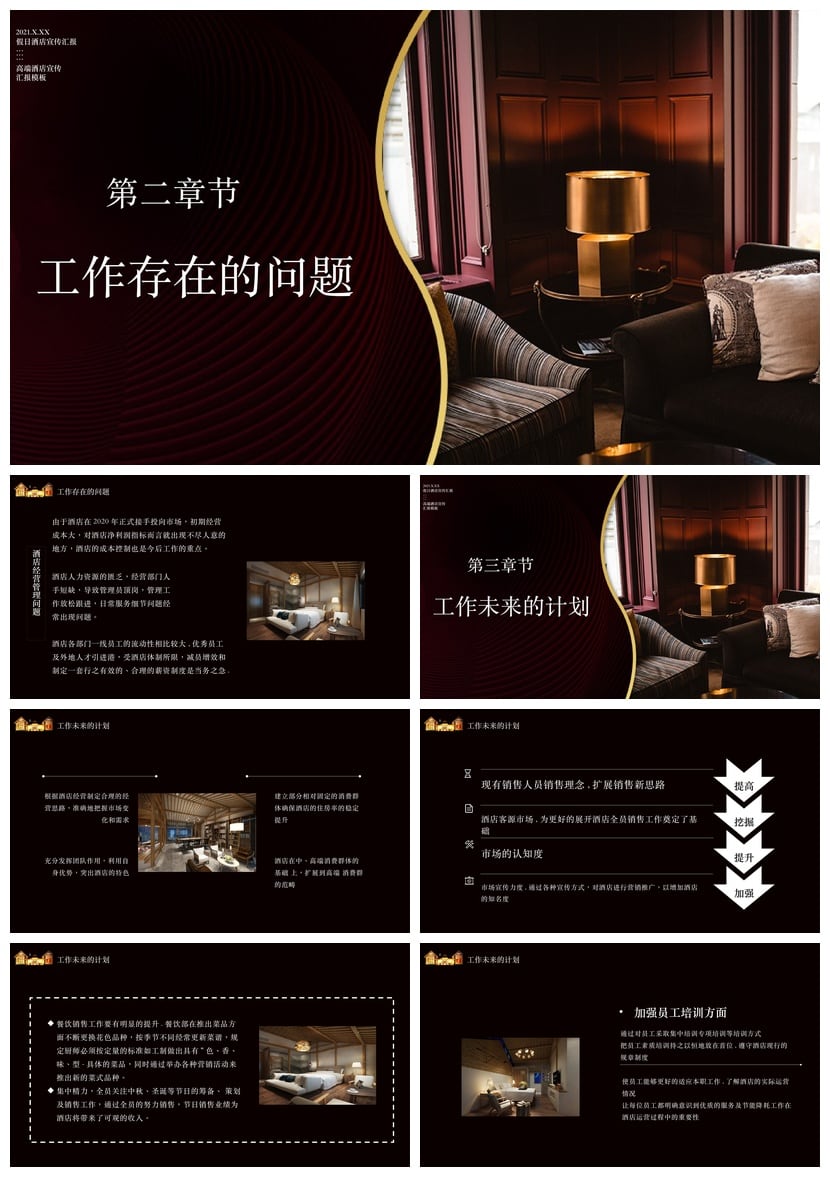 酒店经理述职报告PPT模板 商务年终总结工作汇报素材 PPTX - 第2页预览