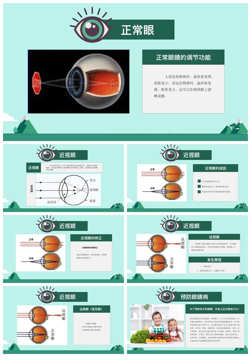 护眼爱眼PPT模板 全国爱眼日主题素材 pptx课件 - 第4页预览