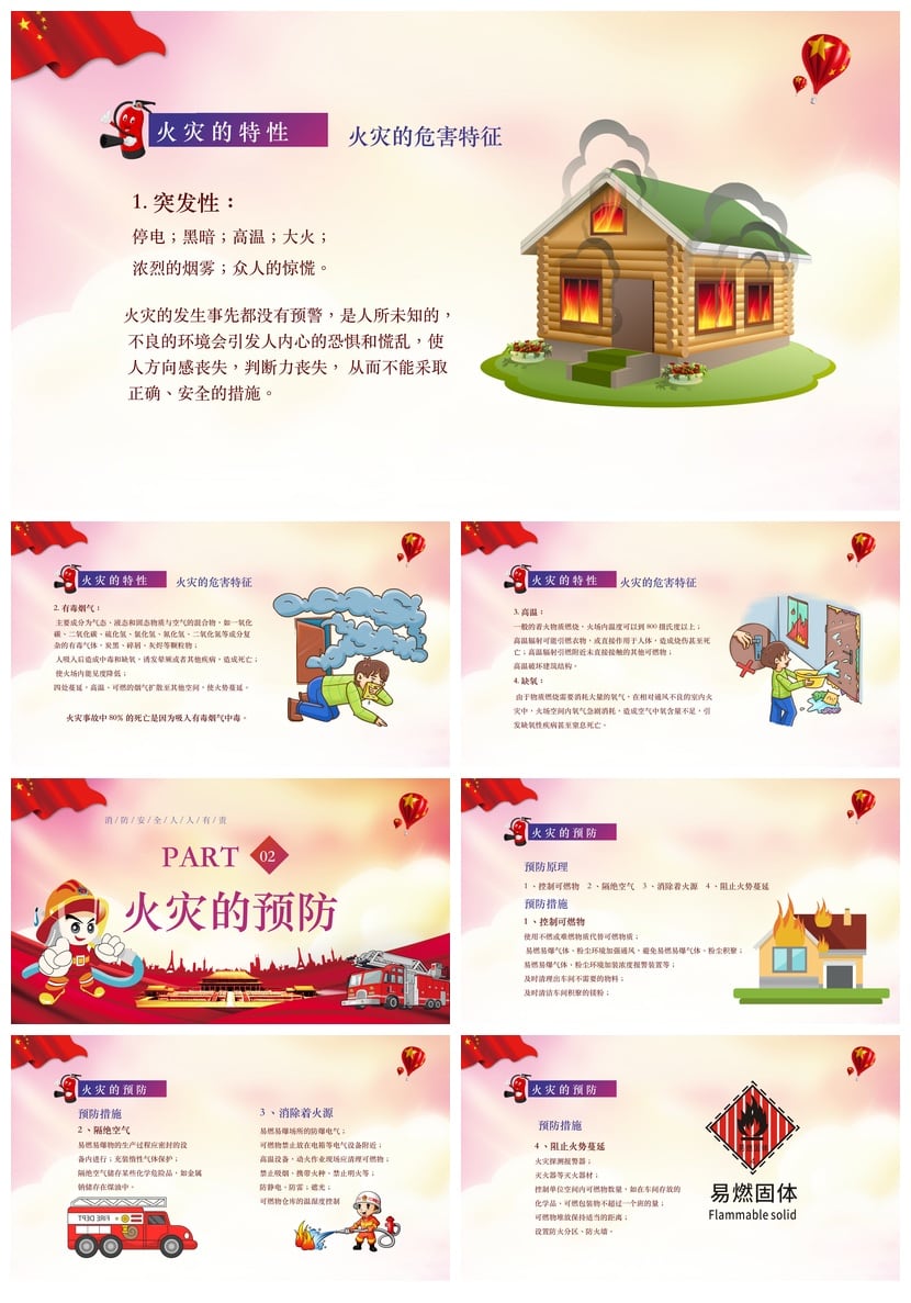 儿童校园消防安全PPT课件 防火灾安全宣传日模板 知识培训素材 - 第2页预览