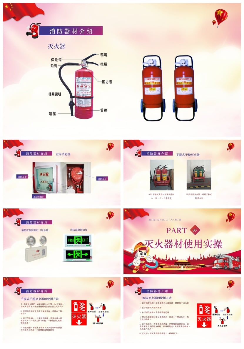 儿童校园消防安全PPT课件 防火灾安全宣传日模板 知识培训素材 - 第4页预览