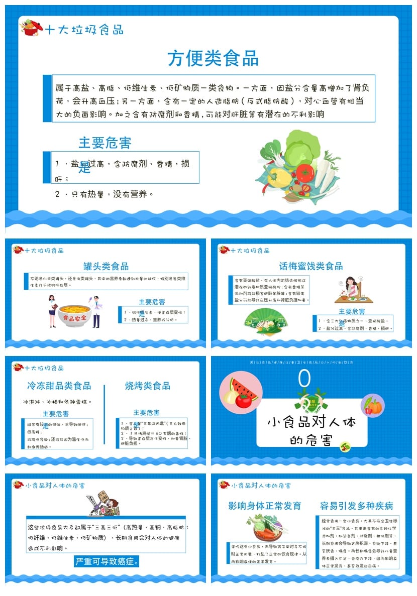 食堂食品安全事故培训PPT模板 餐饮卫生教育课件 预防病从口入 - 第2页预览