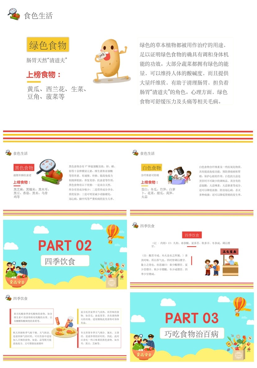 食堂食品安全培训PPT模板 事故知识教育素材 健康饮食生活常识 - 第2页预览