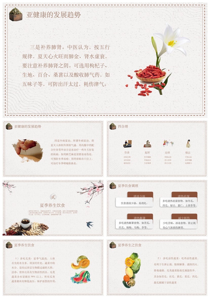 中医养生PPT模板素材 健康管理知识讲座培训课件走向健康人生指南 - 第2页预览