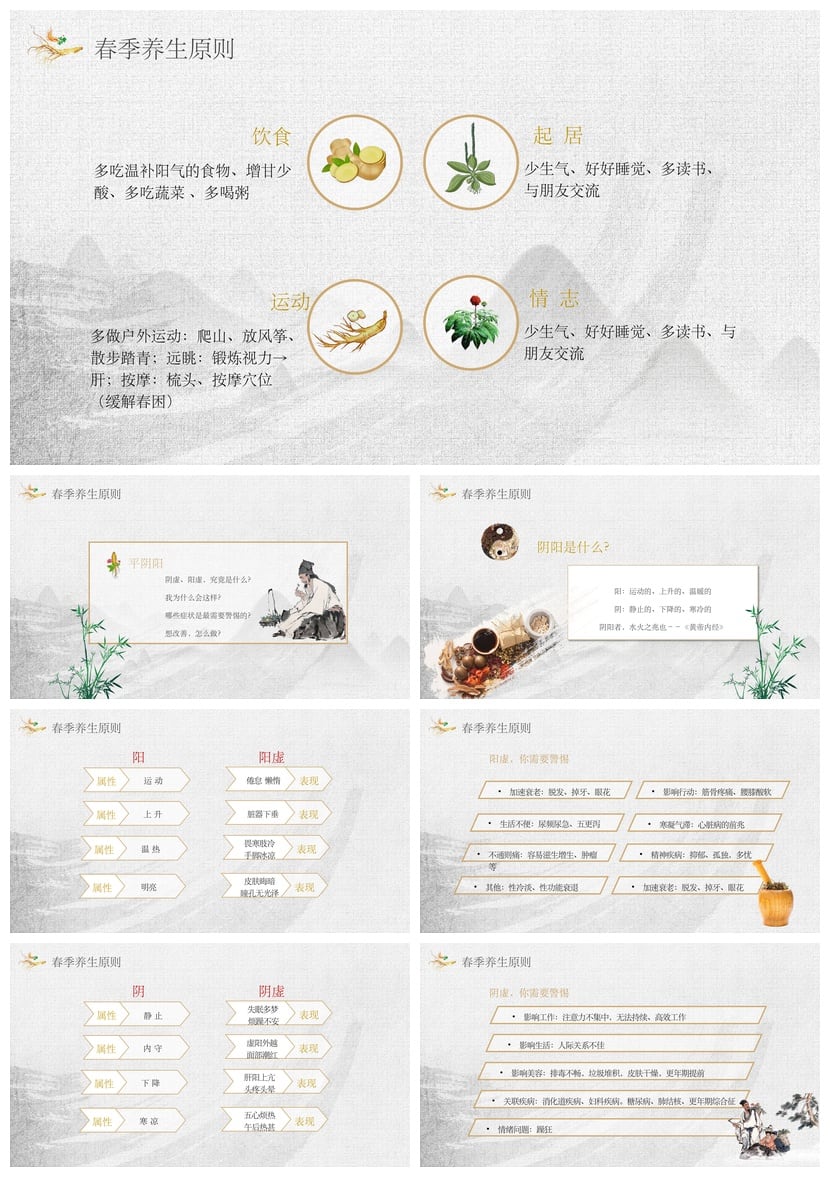 中医养生PPT模板 健康食疗保健课件素材 中医药文化主题幻灯片 - 第3页预览