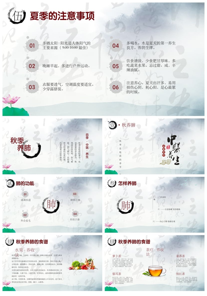 中医养生PPT模板 四季调理与节气保健素材 - 第4页预览