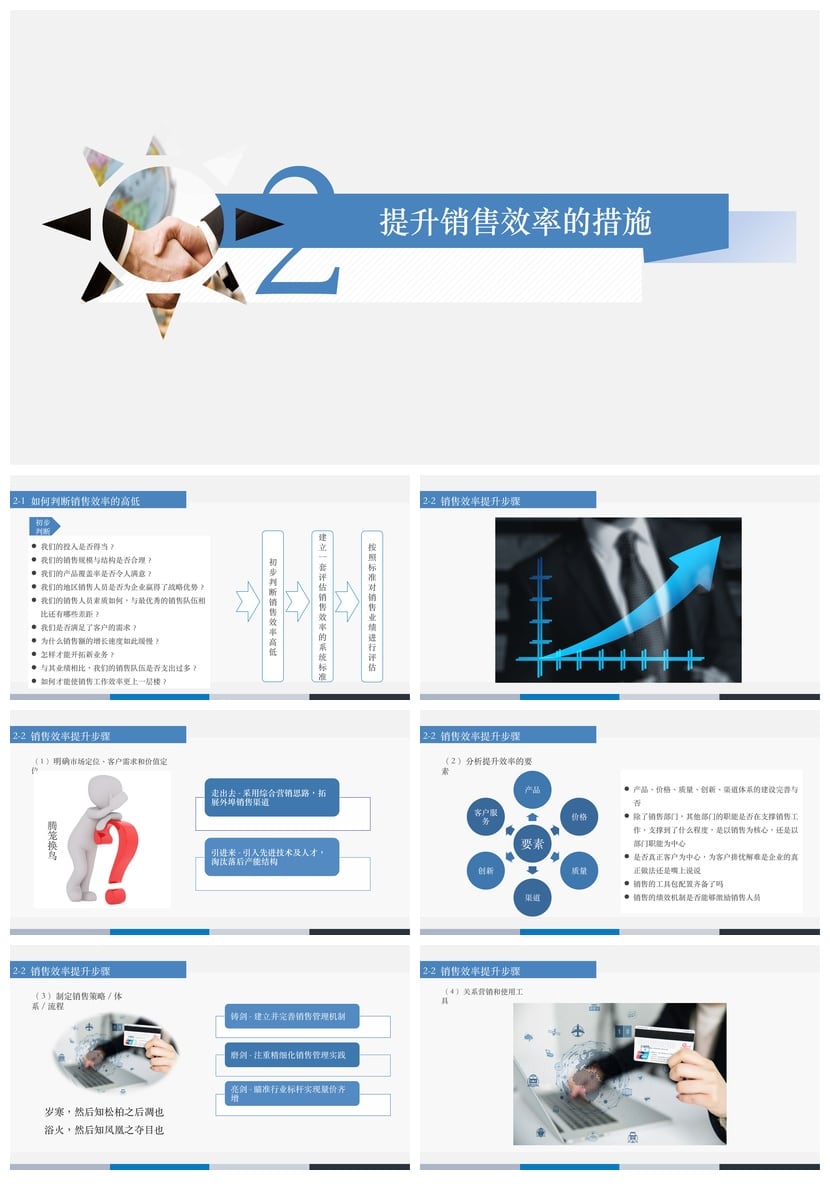 企业销售人员话术技巧培训PPT模板 成交沟通技巧经验素材模板 - 第2页预览