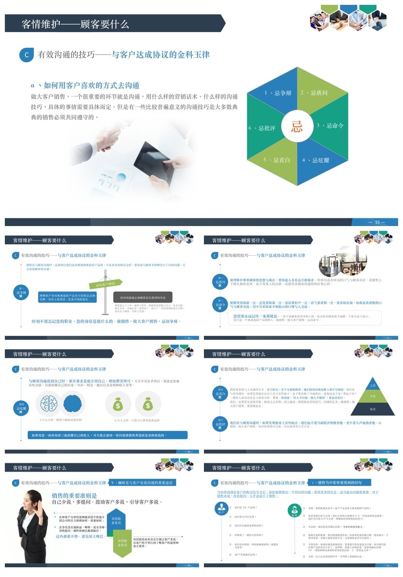 销售人员销售话术培训PPT模板 成交沟通技巧与经验培训素材 - 第3页预览