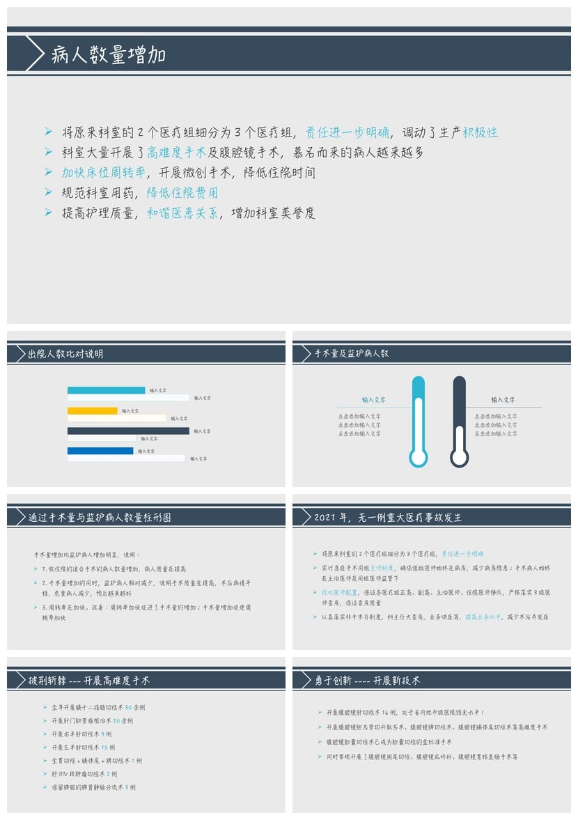 医院干部述职报告PPT模板 医疗行业年终总结商务风PPT素材 - 第2页预览