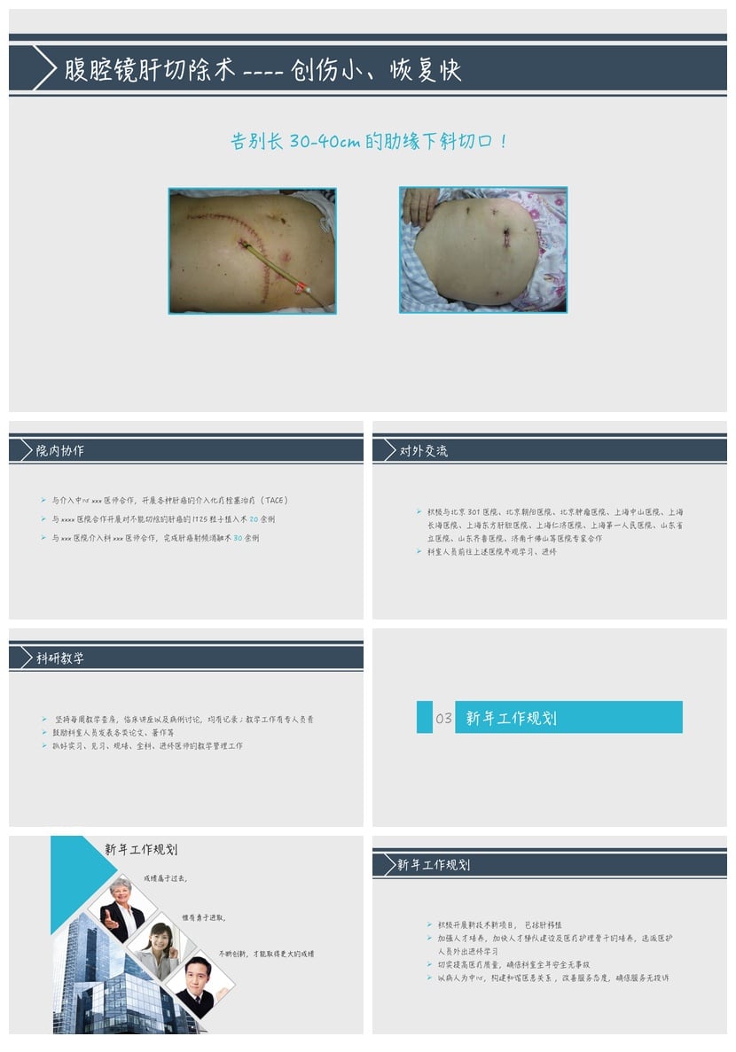 医院干部述职报告PPT模板 医疗行业年终总结商务风PPT素材 - 第3页预览