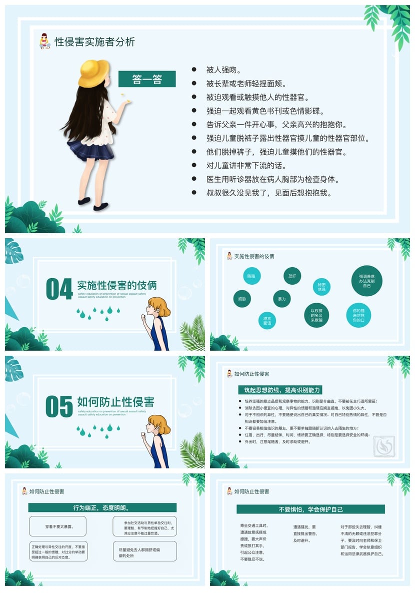 小学生安全教育PPT模板：预防性侵害 儿童自我保护课件素材 - 第3页预览