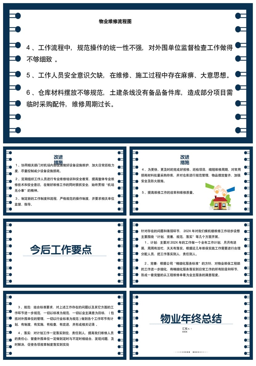 物业年终总结PPT模板 房地产物业管理年度汇报素材 - 第3页预览