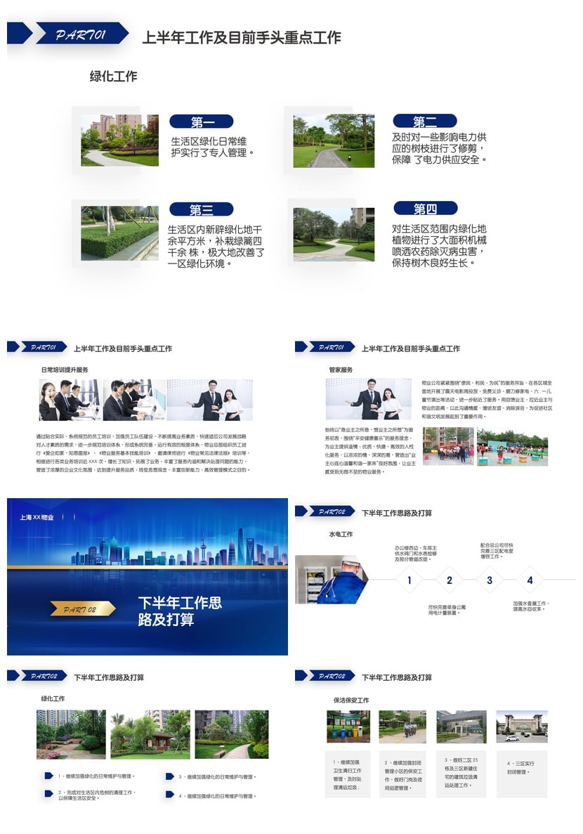 房地产物业部门管理年终总结PPT模板 物业年度工作汇报PPT素材 - 第2页预览