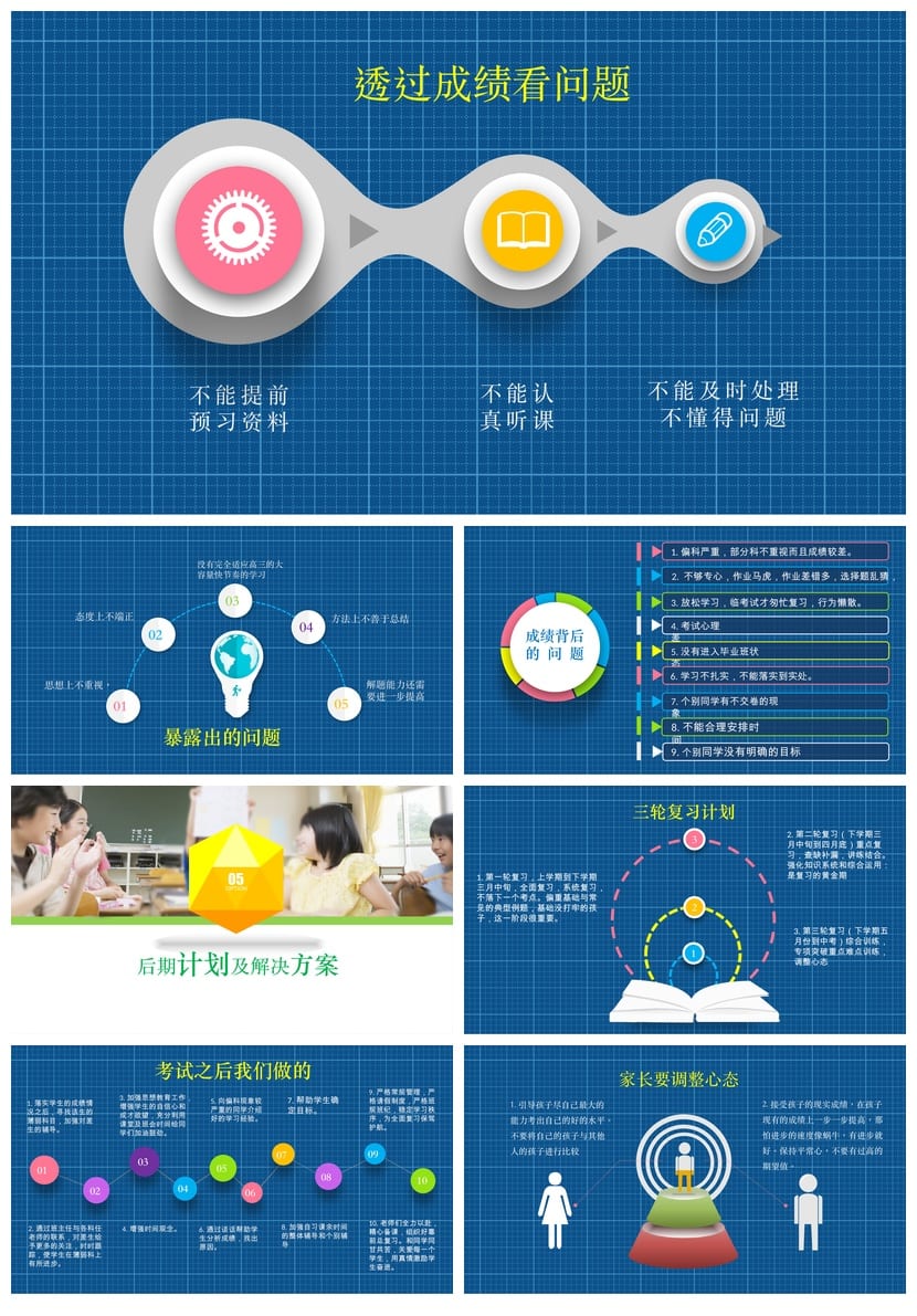 六年级家长会PPT课件 小学主题班会PPT模板 家长会课件可编辑 - 第4页预览