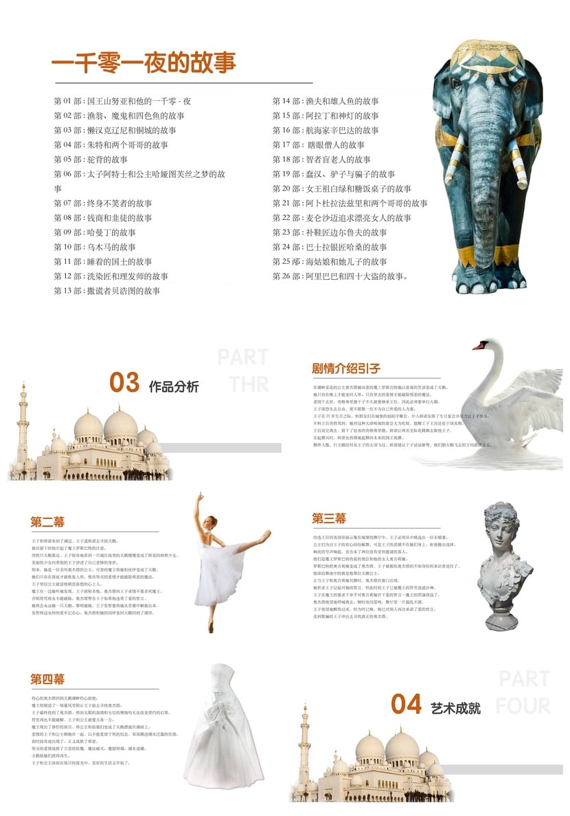 《一千零一夜》名著导读PPT模板 读书读后感素材 - 第2页预览