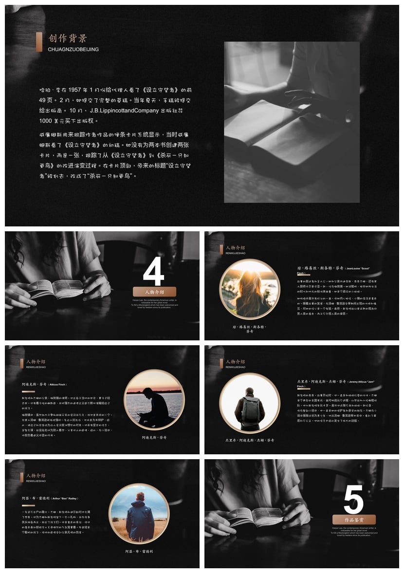 读书笔记PPT模板|《杀死一只知更鸟》主题素材 - 第3页预览