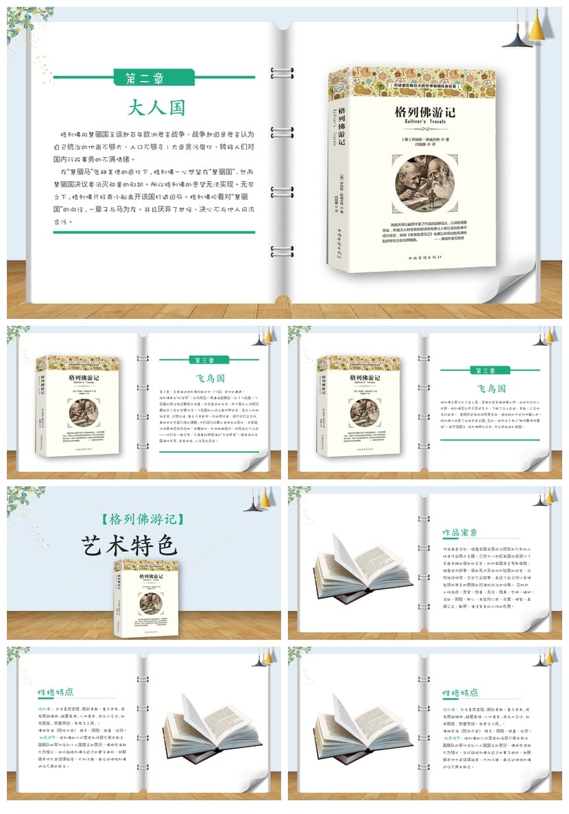 《格列佛游记》PPT模板 读书会课件素材 名著导读解析 - 第3页预览