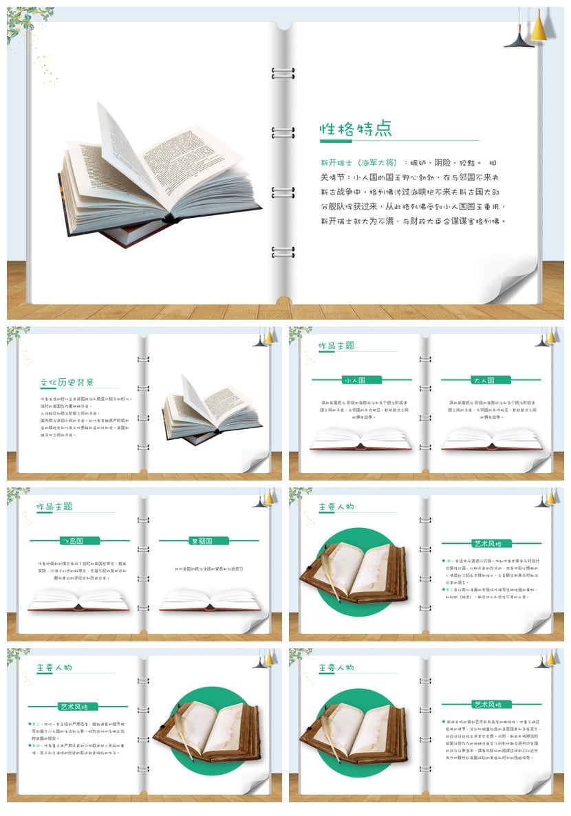 《格列佛游记》PPT模板 读书会课件素材 名著导读解析 - 第4页预览