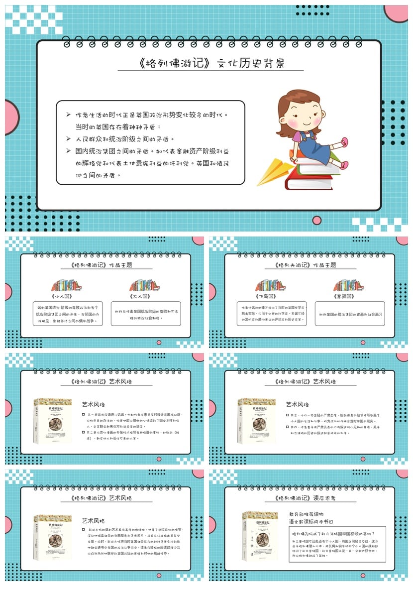 《格列佛游记》读书PPT模板素材 格列佛游记分析课件 - 第4页预览