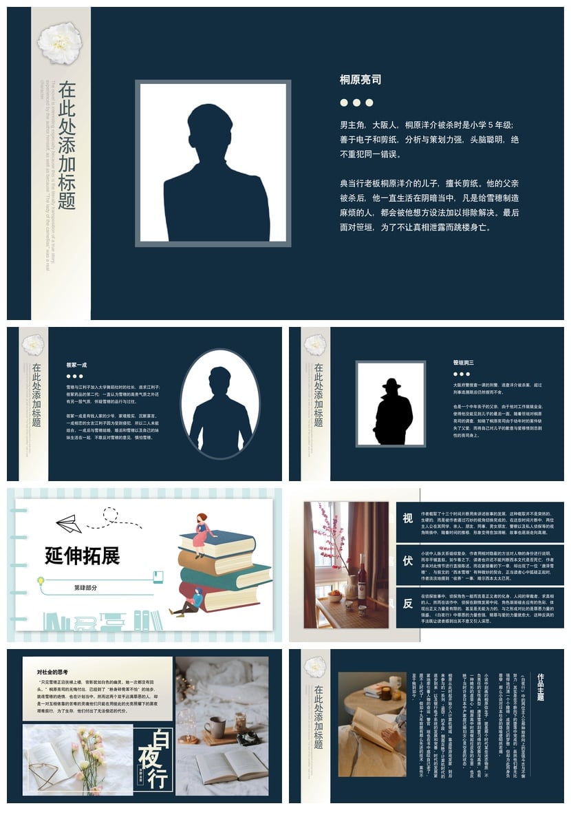 白夜行读书PPT模板 东野圭吾小说素材 课件 - 第3页预览