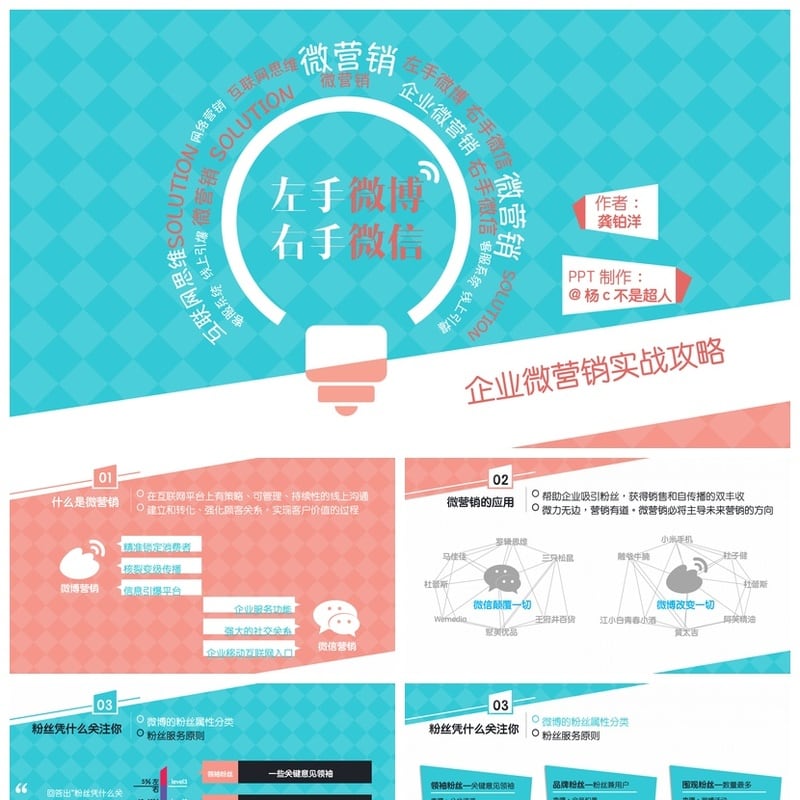 《企业微营销实战攻略》读书笔记PPT模板  - 其它PPT 模板