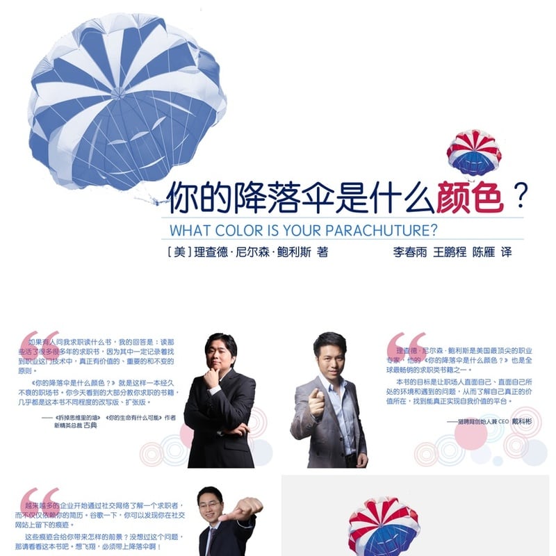 《你的降落伞是什么颜色》读书笔记PPT模板 职场规划指南 - 其它PPT 模板