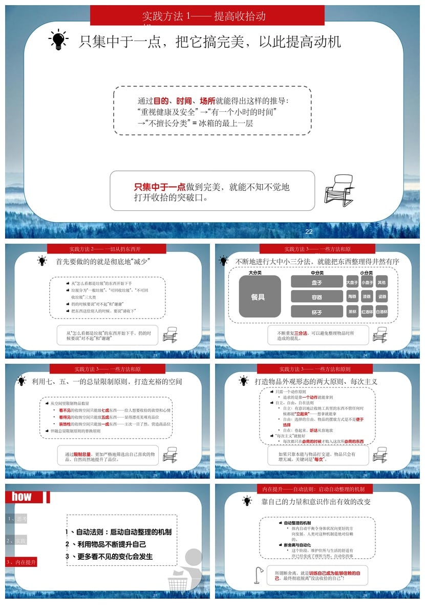 读书《断舍离》PPT模板 极简生活整理术课件素材 - 第4页预览