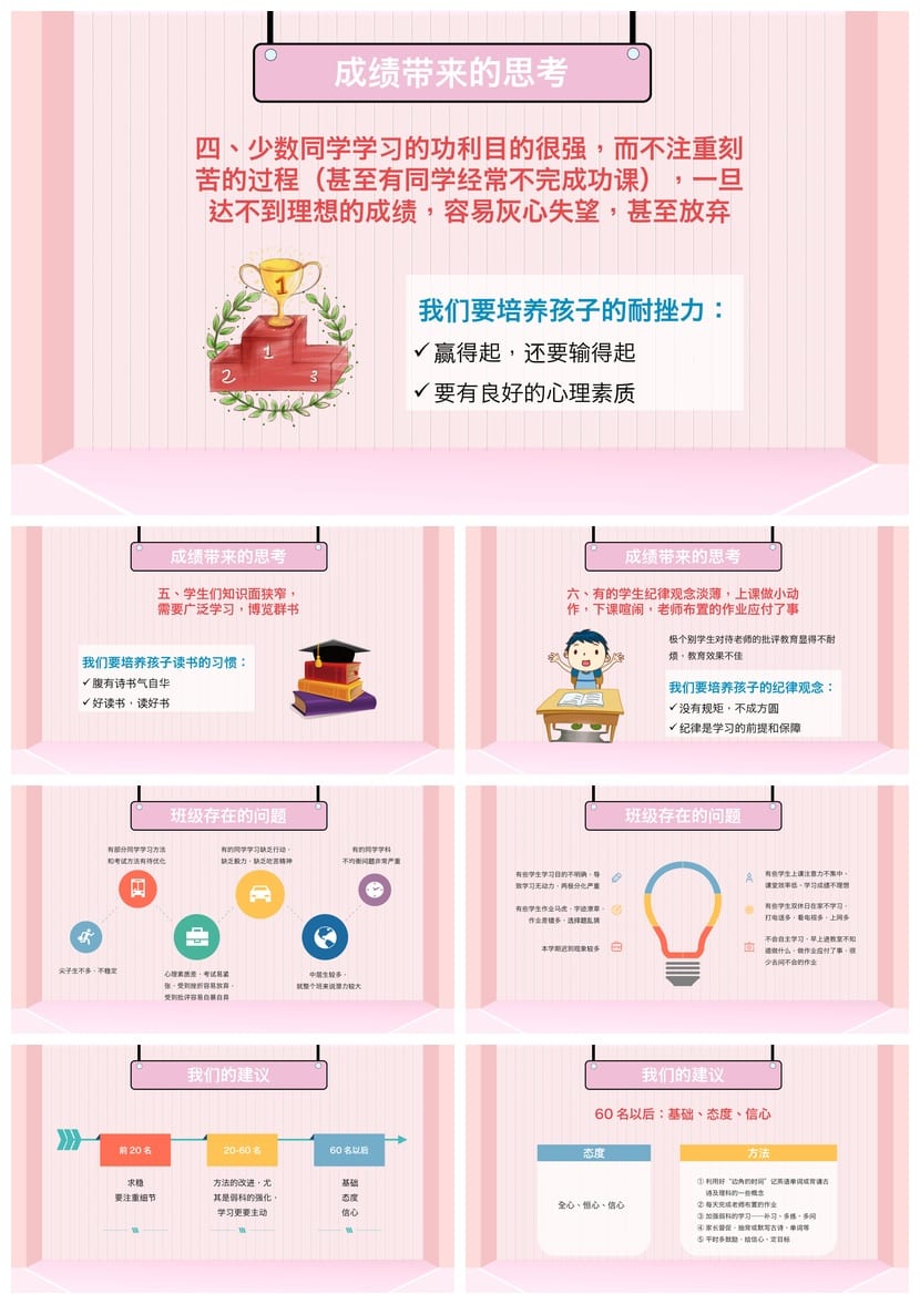 小学家长会PPT课件 班主任主题班会PPT模板 小学家长会PPT素材 - 第3页预览