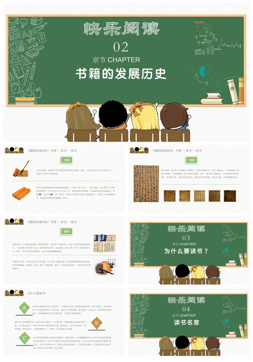 读书PPT模板世界读书日素材 高效汇报课件读书会 - 第2页预览