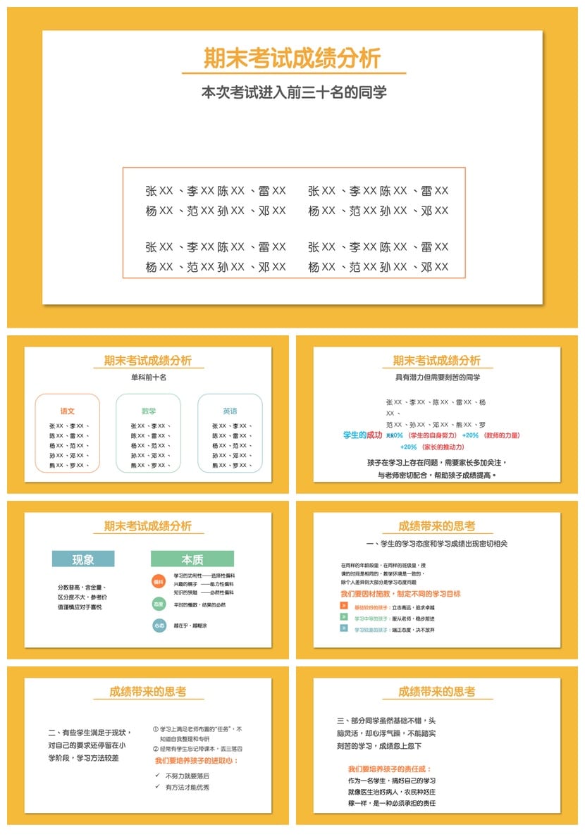 小学家长会PPT课件模板 期末期中主题班会教师专用课件 - 第2页预览